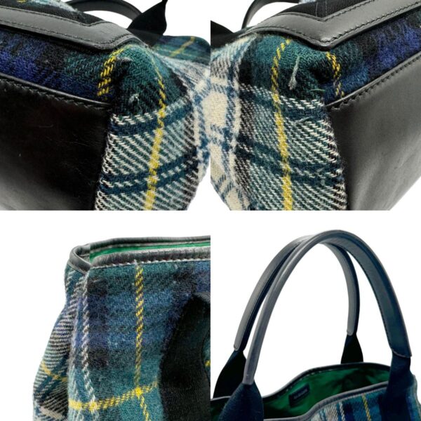 n0240 6 c Balenciaga Wool Tote Bag Green Blue Multicolor