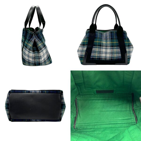 n0259 2 c Balenciaga Wool Tote Bag Green Black Multicolor