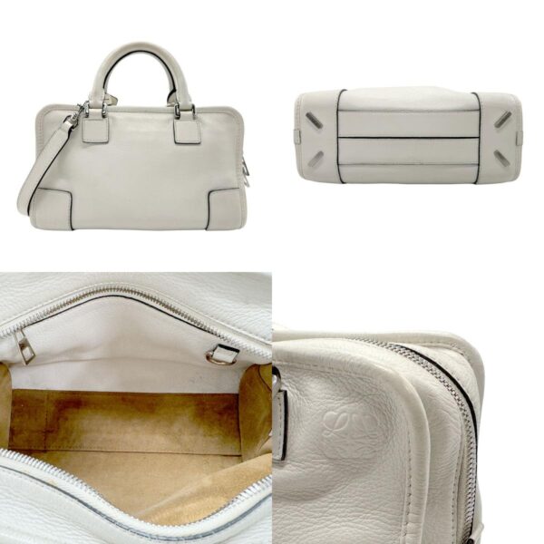 n0263 3 c Loewe Amazona Leather Crossbody Shoulder Bag White