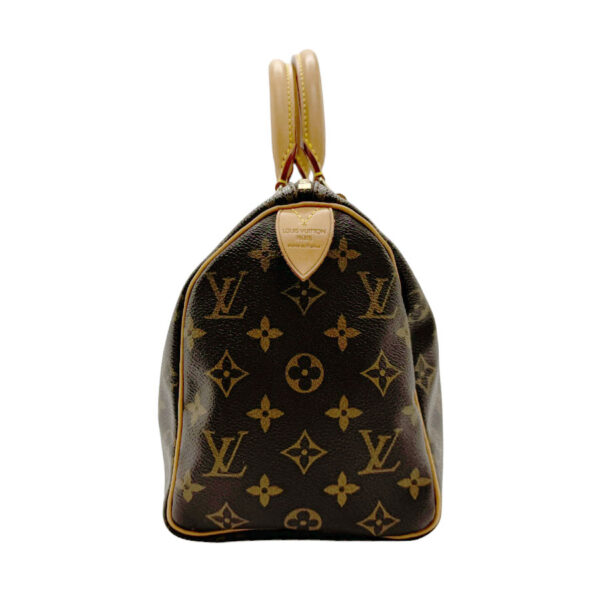 n0279 2 Louis Vuitton Speedy 25 Monogram Canvas Handbag Brown