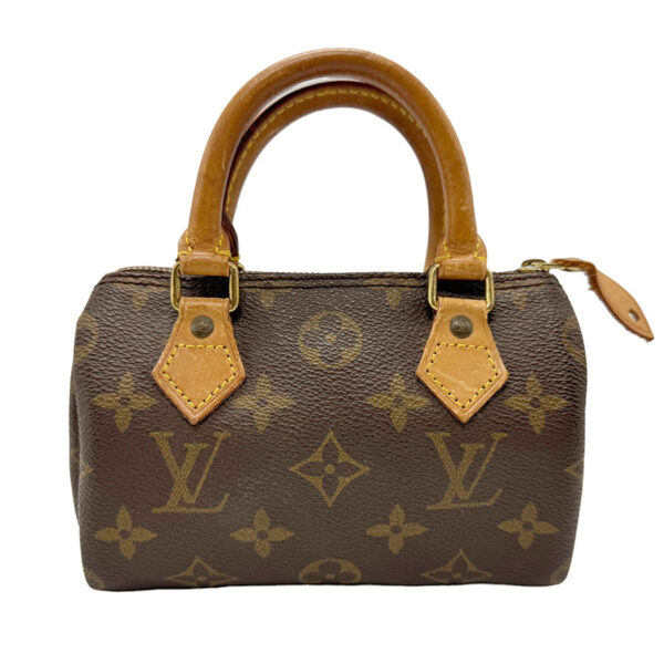 n0285 1 Louis Vuitton Mini Speedy Monogram Canvas Handbag Brown