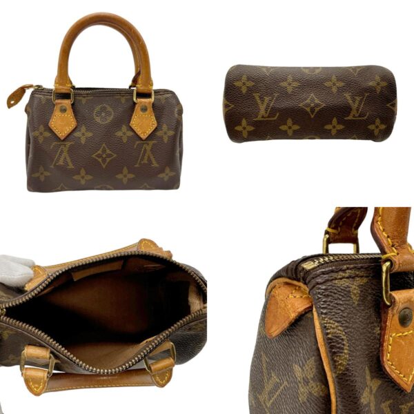 n0285 3 c Louis Vuitton Mini Speedy Monogram Canvas Handbag Brown