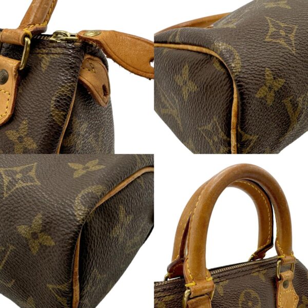 n0285 7 c Louis Vuitton Mini Speedy Monogram Canvas Handbag Brown