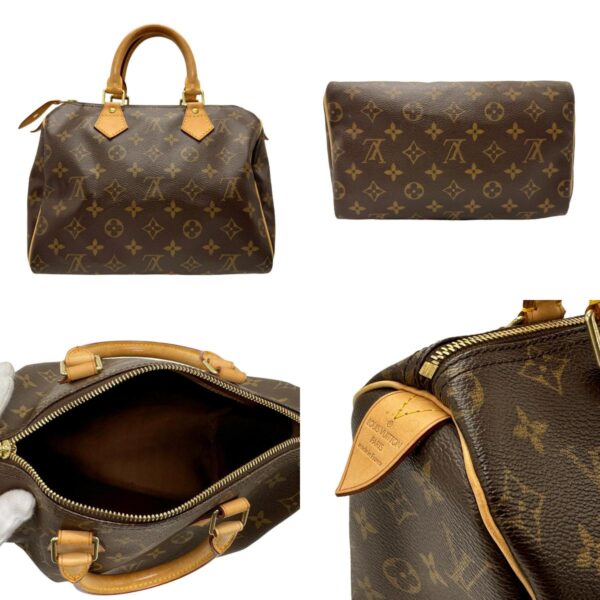 n0286 3 c Louis Vuitton Speedy 25 Monogram Canvas Handbag Brown