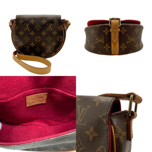 n0290 3 c Louis Vuitton Tamburan Monogram Canvas Shoulder Bag Brown