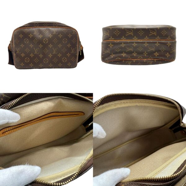 n0306 3 c Louis Vuitton Reporter PM Monogram Canvas Shoulder Bag Brown