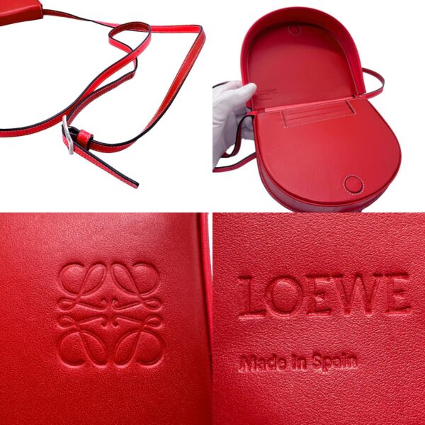 n0314 11 c Loewe Heel Bag Small Leather Crossbody Shoulder Bag Red Pink