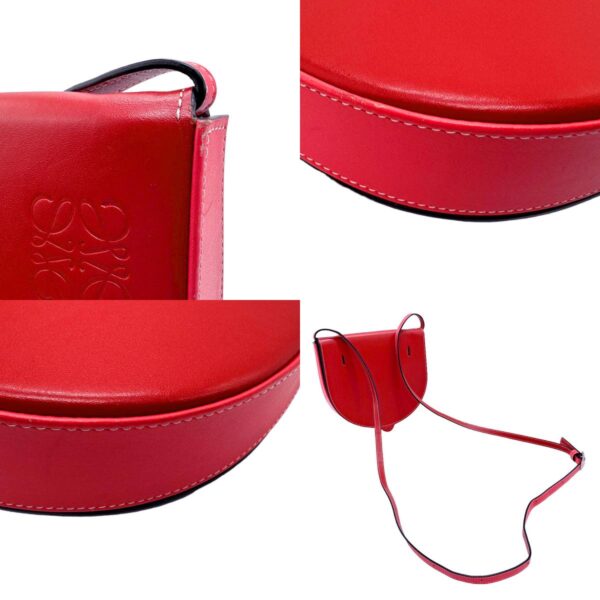 n0314 7 c Loewe Heel Bag Small Leather Crossbody Shoulder Bag Red Pink