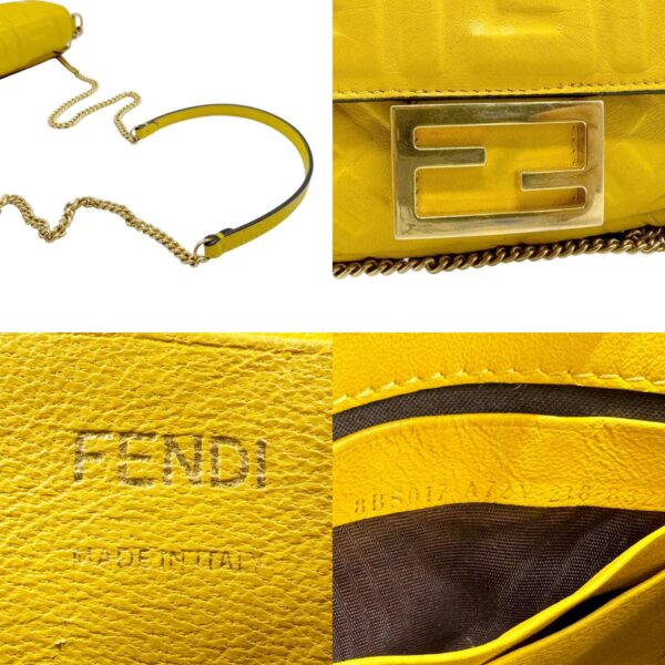 n0361 11 c Fendi Baguette Mini Handbag Leather Yellow