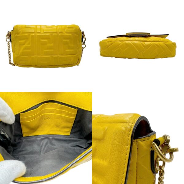 n0361 3 c Fendi Baguette Mini Handbag Leather Yellow