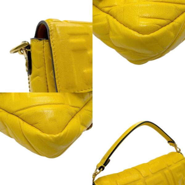 n0361 7 c Fendi Baguette Mini Handbag Leather Yellow