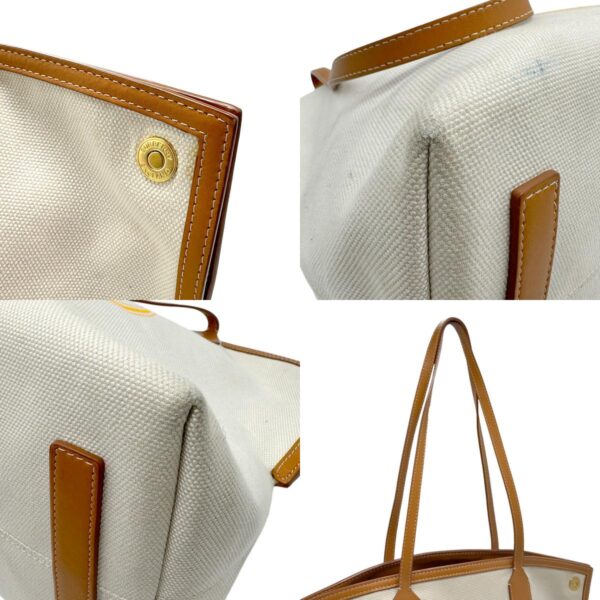 n0365 7 c Burberry Canvas Leather Shoulder Bag Ivory