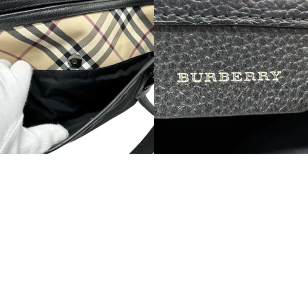 n0371 11 c Burberry Jacquard Leather Shoulder Bag Black