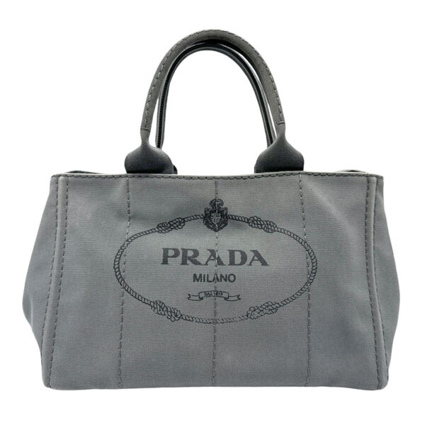 n0378 1 Prada Shoulder Bag Canapa Canvas Gray