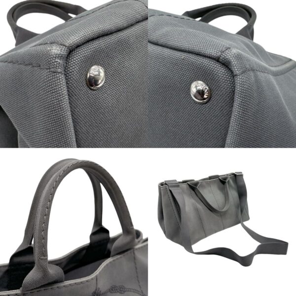 n0378 10 c Prada Shoulder Bag Canapa Canvas Gray