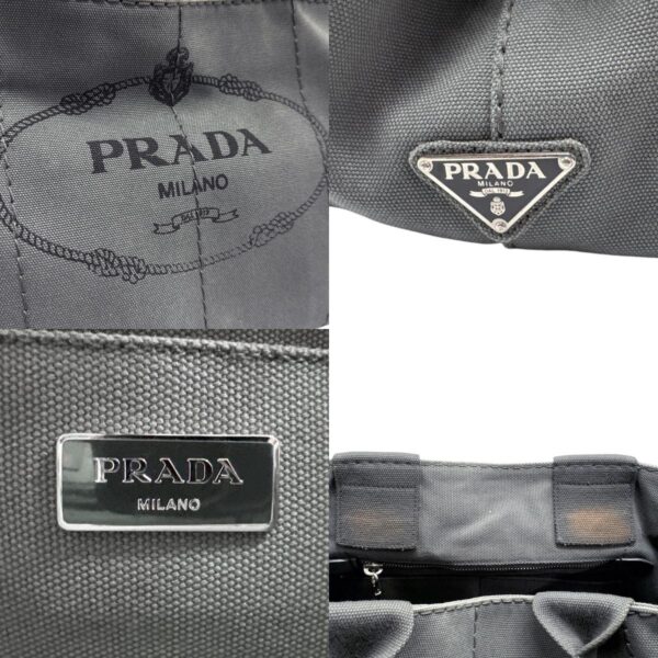 n0378 14 c Prada Shoulder Bag Canapa Canvas Gray