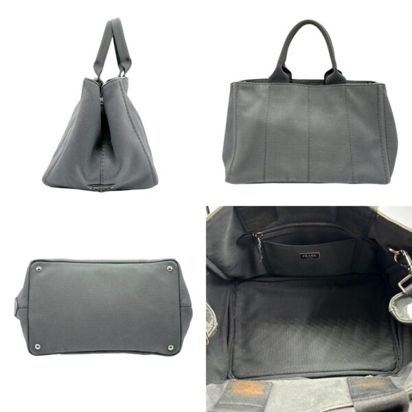 n0378 2 c Prada Shoulder Bag Canapa Canvas Gray