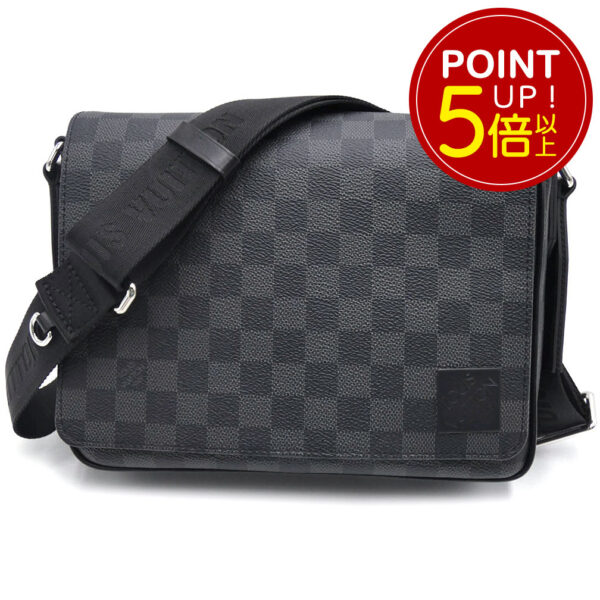 n42710 1 p5 Louis Vuitton Damier Graphite District PM Messenger Bag Black