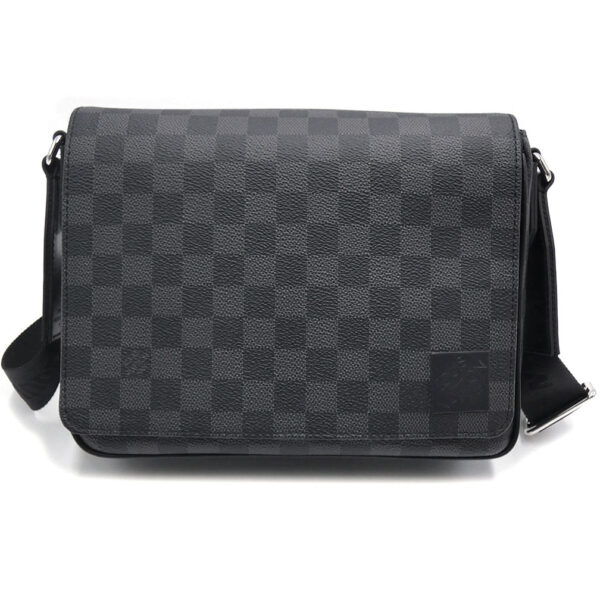 n42710 Louis Vuitton Damier Graphite District PM Messenger Bag Black