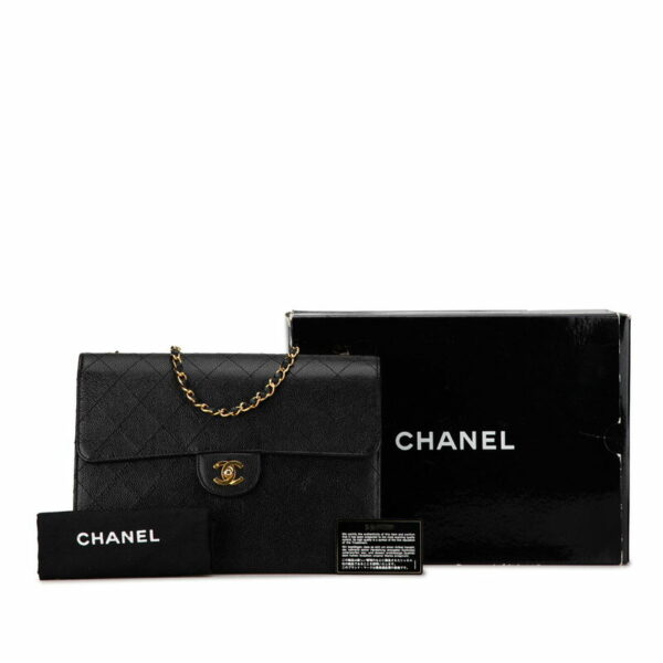 nb2g0y1u7nkgo0iy 11 Chanel 30 Single Flap Chain Bag Caviar Skin Black