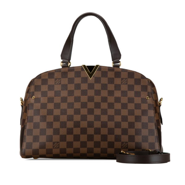 o5r3i32eqywz58n3 11 Louis Vuitton Damier Kensington Bowling Shoulder Bag Brown