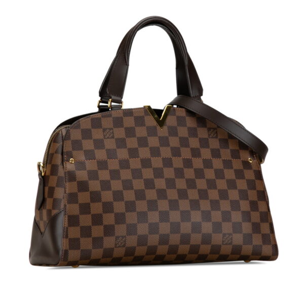 o5r3i32eqywz58n3 2 Louis Vuitton Damier Kensington Bowling Shoulder Bag Brown