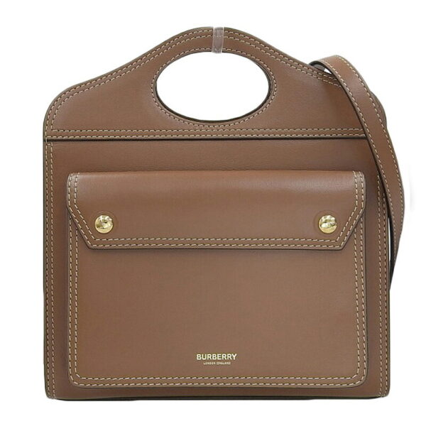 ob1742 1 Burberry Mini Pocket Bag Leather Brown