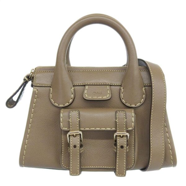 ob1770 1 Chloe Edith Mini Handbag Leather Greige