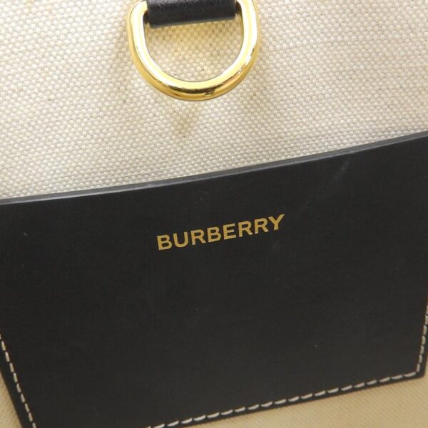 ob1794 6 Burberry Freya Tote Mini Handbag Canvas Leather Black