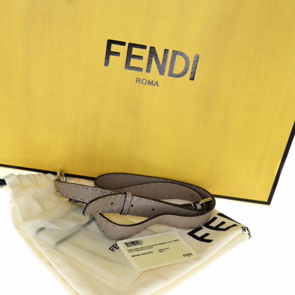 p22 3088 19 Fendi Peekaboo Regular Selleria 2WAY Bag Leather Gray Beige