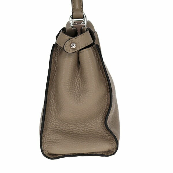 p22 3088 3 Fendi Peekaboo Regular Selleria 2WAY Bag Leather Gray Beige