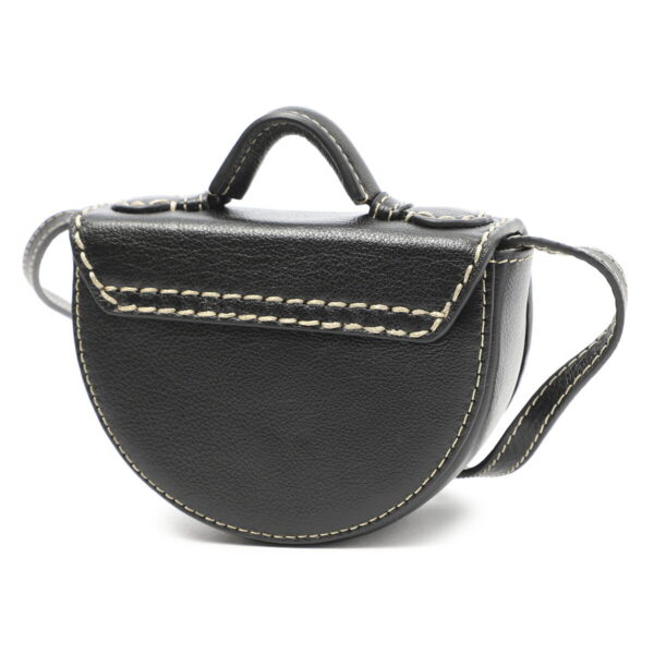 p221f4304 Chloe Edith Nano Saddle Shoulder Bag Leather Black