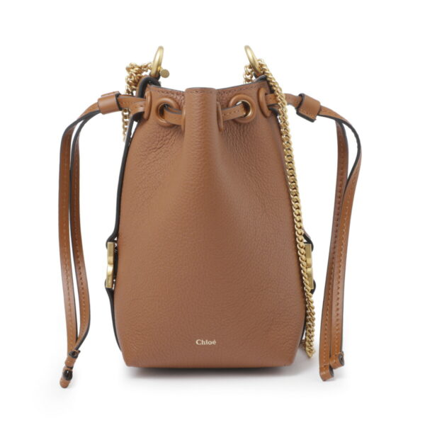 p844i3102 Chloe Marcie Micro Bucket Bag Leather Tan