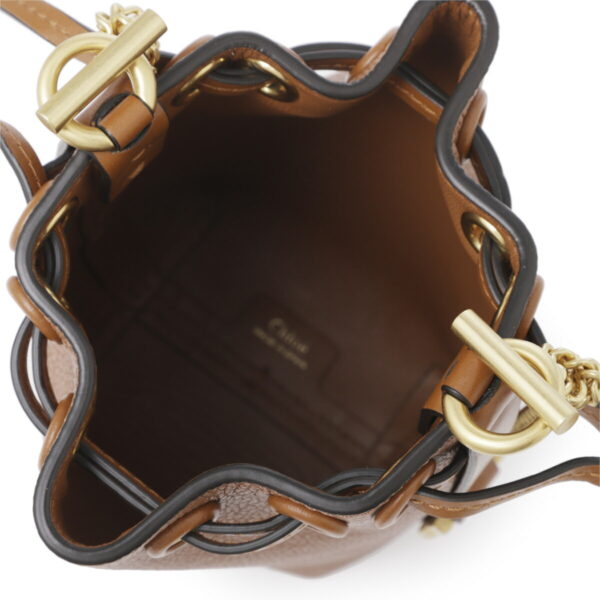 p844i3105 Chloe Marcie Micro Bucket Bag Leather Tan