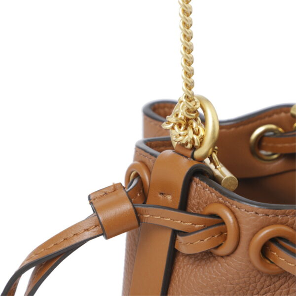 p844i3108 Chloe Marcie Micro Bucket Bag Leather Tan