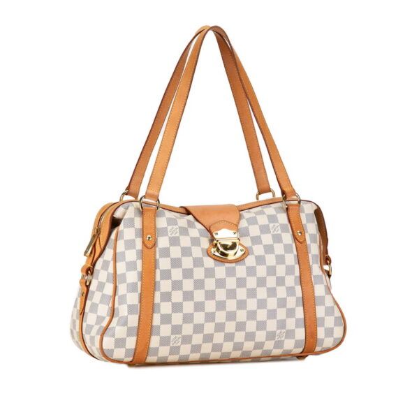 pawmf1acowksdn9n 2 Louis Vuitton Damier Azur Stresa PM Tote Bag White Ivory