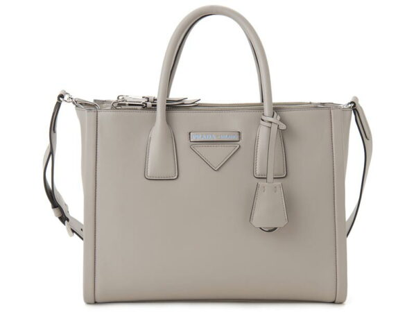 pd1ba1832byaf0d32ooo Prada Leather 2WAY Shoulder Bag Gray