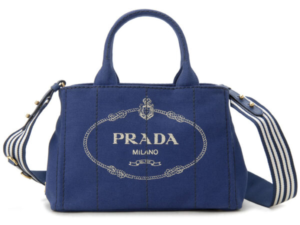 pd1bg439zkif0ctlroo Prada Canapa 2WAY Shoulder Bag Blue