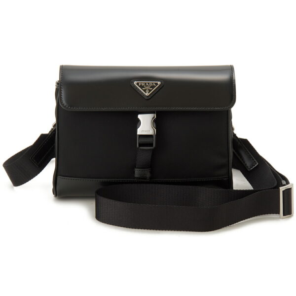 pd2vd044789f0002ooo Prada Nylon Shoulder Bag Black