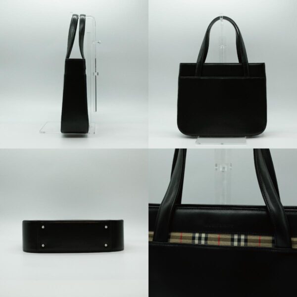 pd341 03 c Burberry Canvas Leather Handbag Black