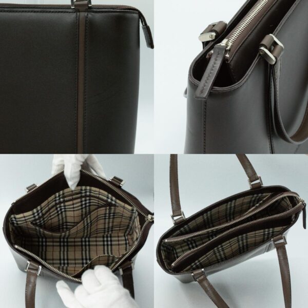 pd345 11 c Burberry Leather Handbag Brown