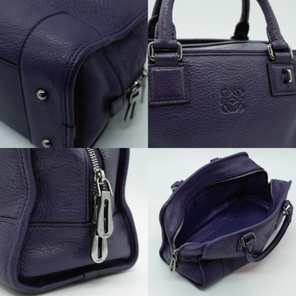 pd367 11 c Loewe Amazona 28 Leather Handbag Purple