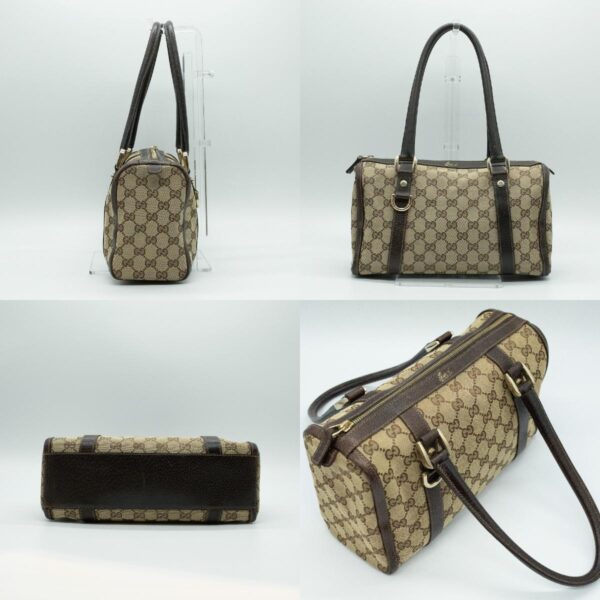 pd373 03 c Gucci GG Canvas Leather Bag Brown