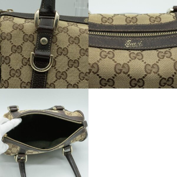 pd373 11 c Gucci GG Canvas Leather Bag Brown