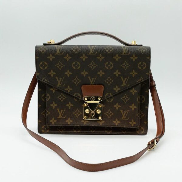 PD409 Louis Vuitton Monceau 28 Monogram Leather Bag Brown