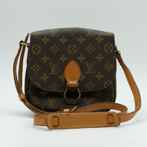 pd411 01 Louis Vuitton Saint Cloud Monogram Leather Shoulder Bag Brown