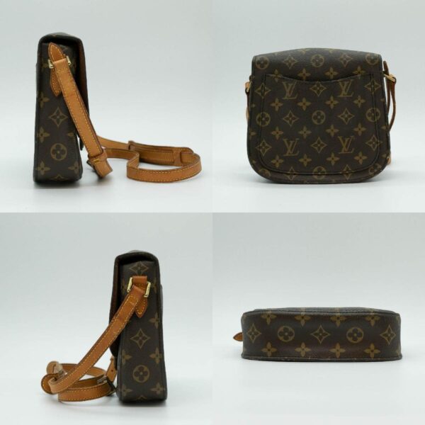 pd411 02 c Louis Vuitton Saint Cloud Monogram Leather Shoulder Bag Brown