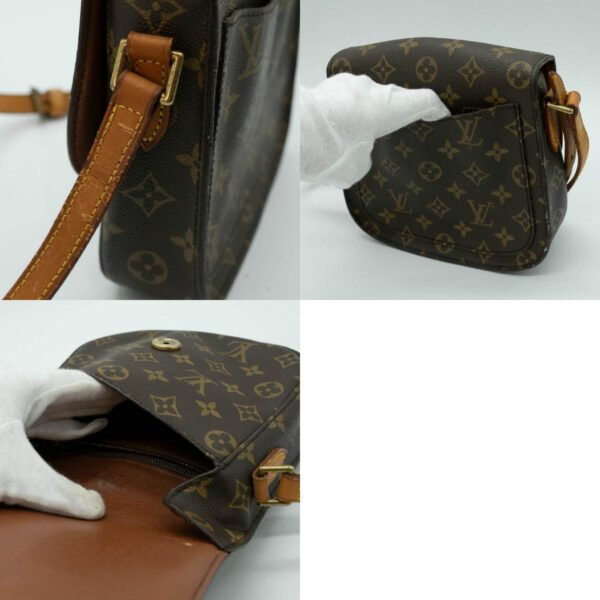 pd411 14 c Louis Vuitton Saint Cloud Monogram Leather Shoulder Bag Brown