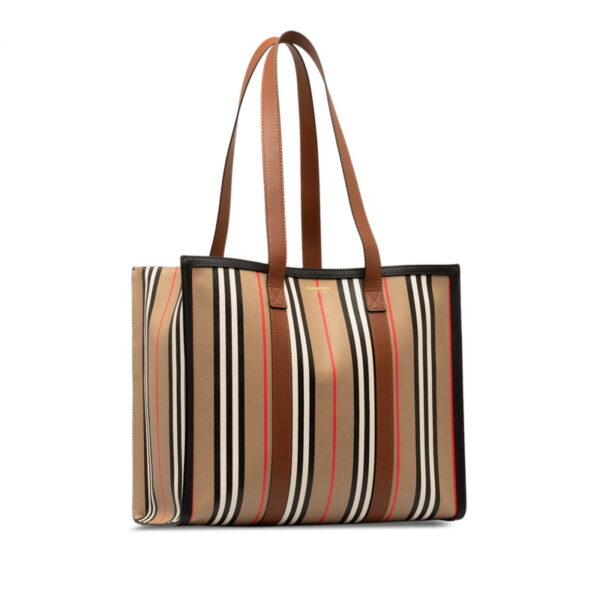 qaoscchlk59dl0sy 2 Burberry Striped Tote Bag Shoulder Bag Brown Black