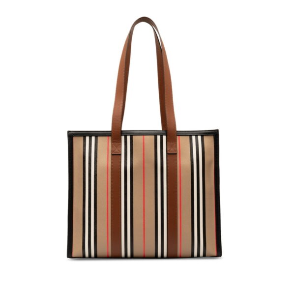 qaoscchlk59dl0sy 3 Burberry Striped Tote Bag Shoulder Bag Brown Black